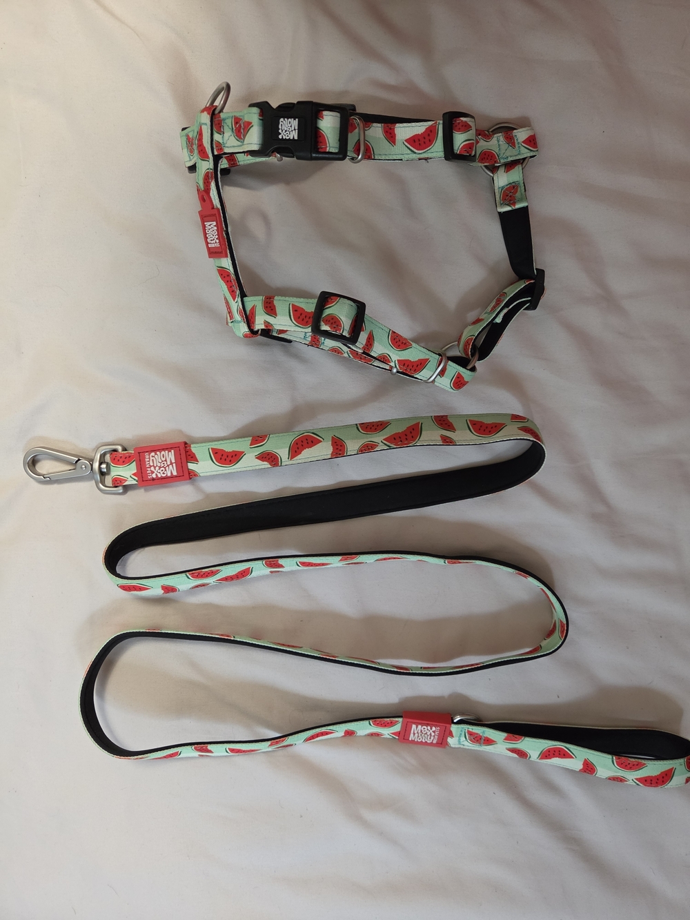 Max & Molly Watermelon Print Dog Harness & Leash Set Medium